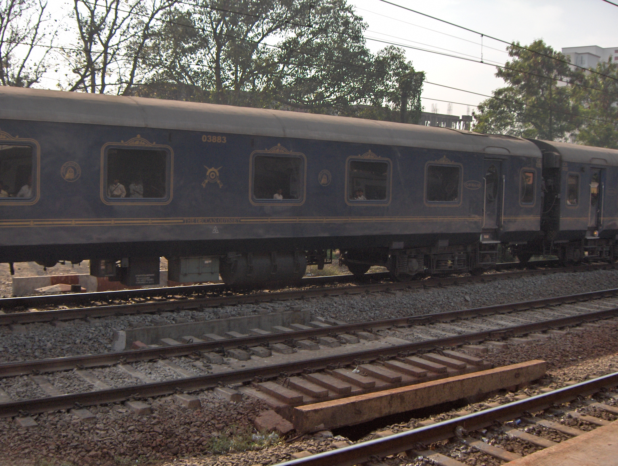 The Deccan Odyssey luxury train in Mumbai.