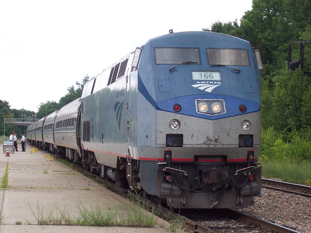Amtrak Adirondack at Saratoga Springs station in New York.