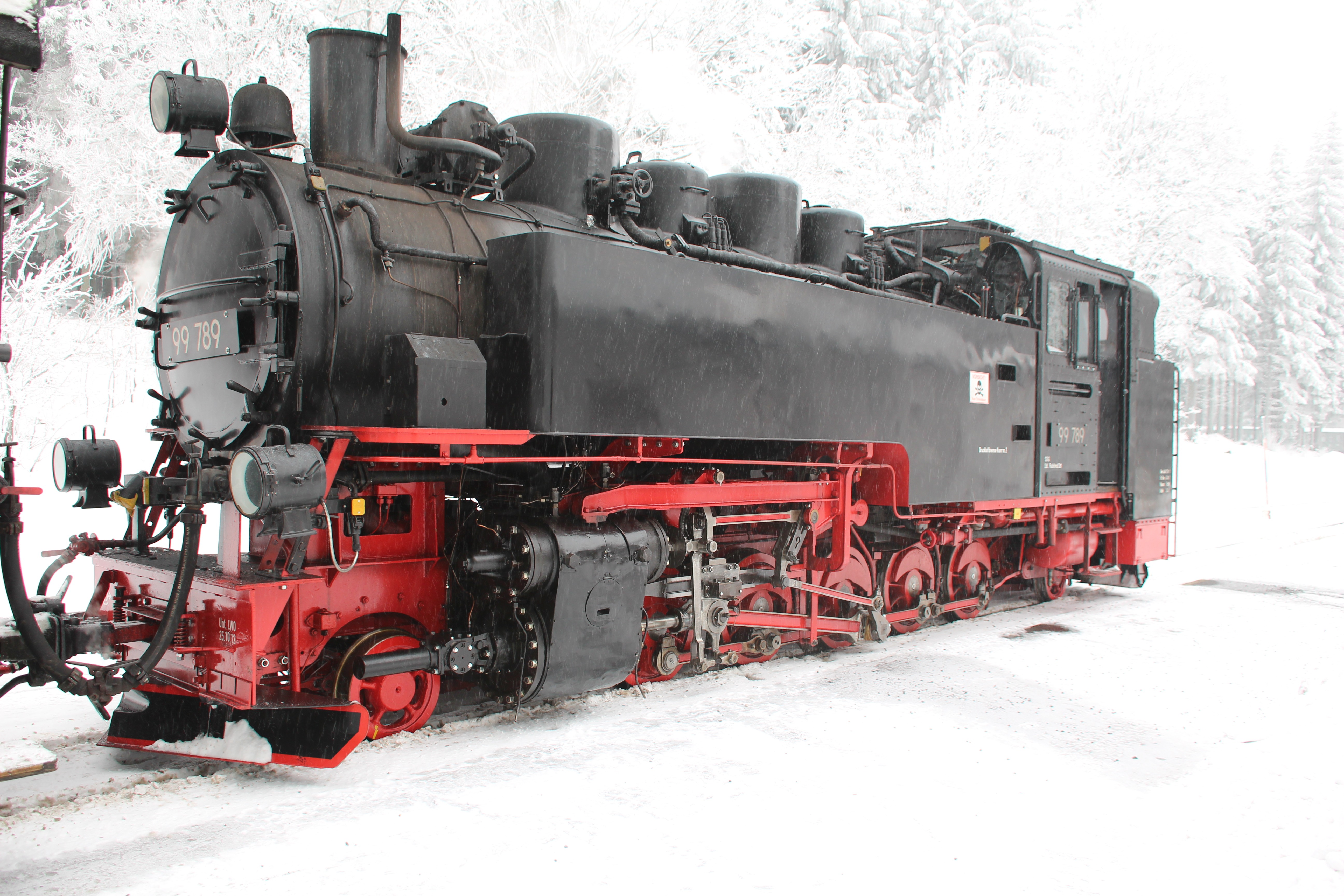 A Fichtelbergbahn steam train between Cranzahl and Kurort Oberwiesenthal.