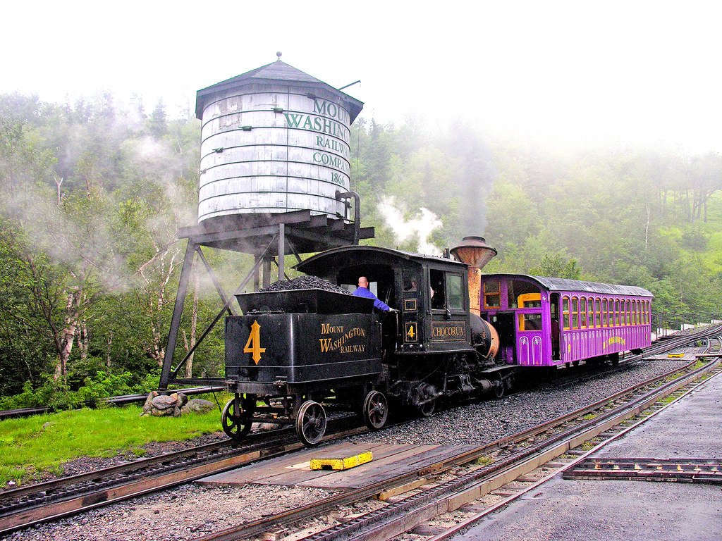 A Mount Washington Cog Railway train on the mountain.