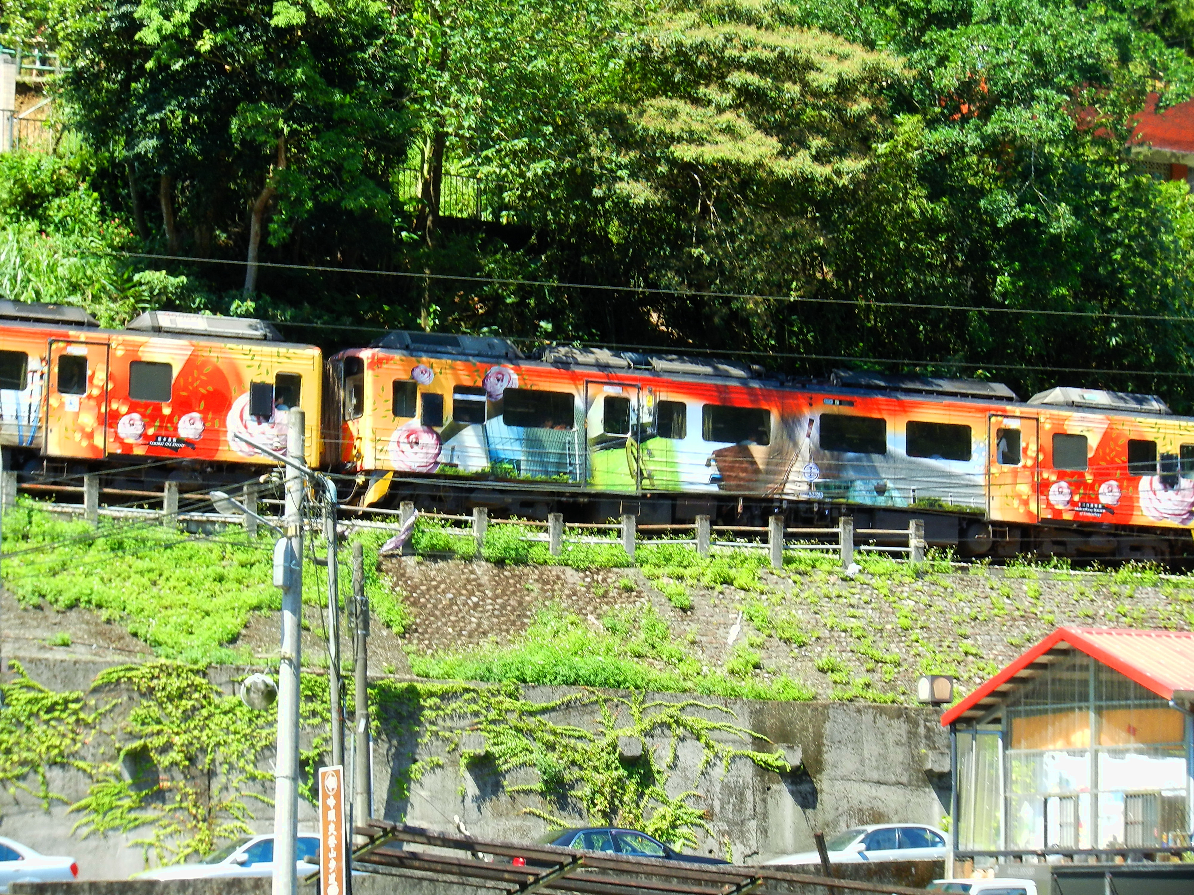 A local train on the Pingxi branch line in Taiwan.
