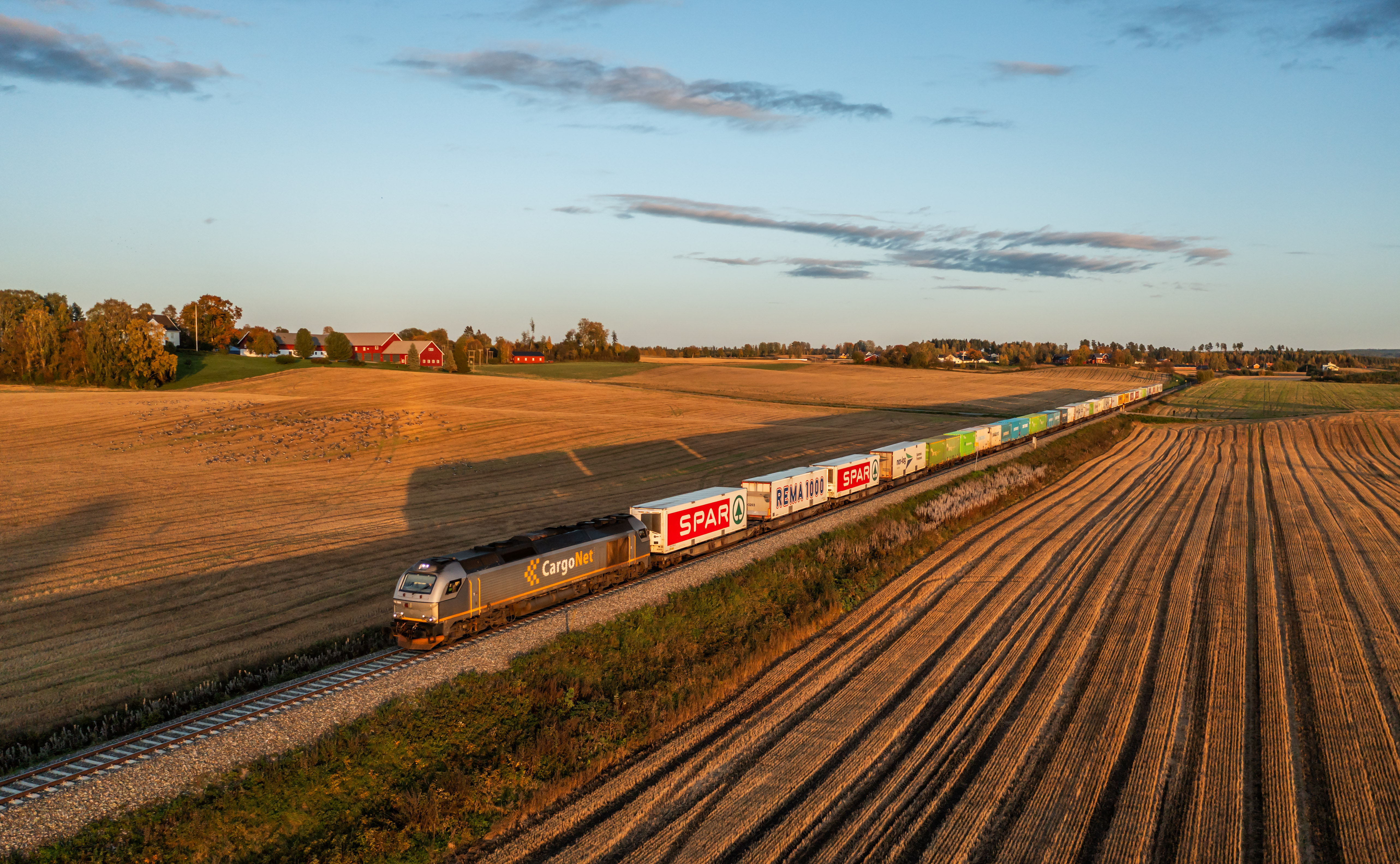 A train on the Røros Line in Norway.
