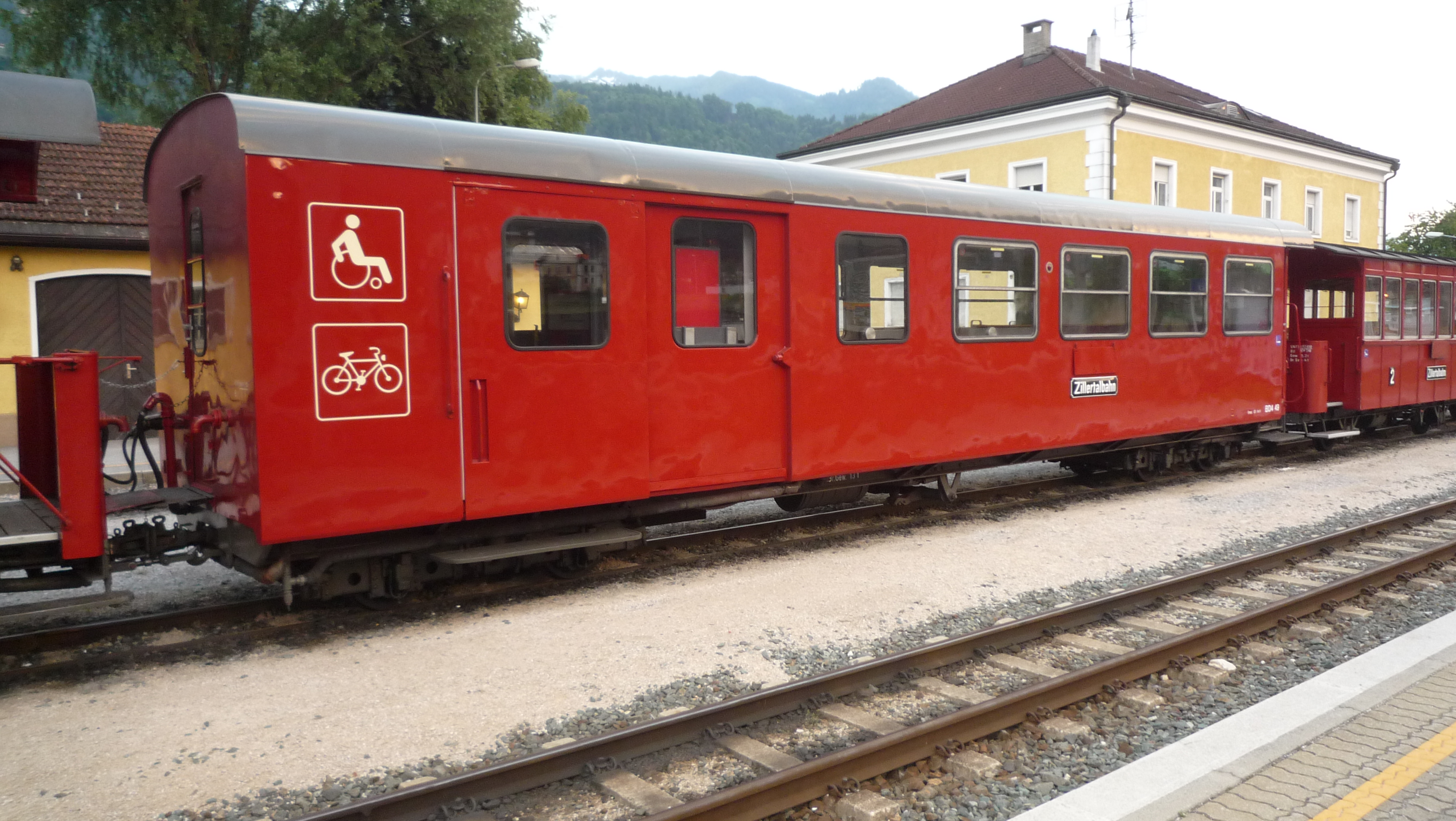 The Zillertalbahn steam train in the Zillertal valley.