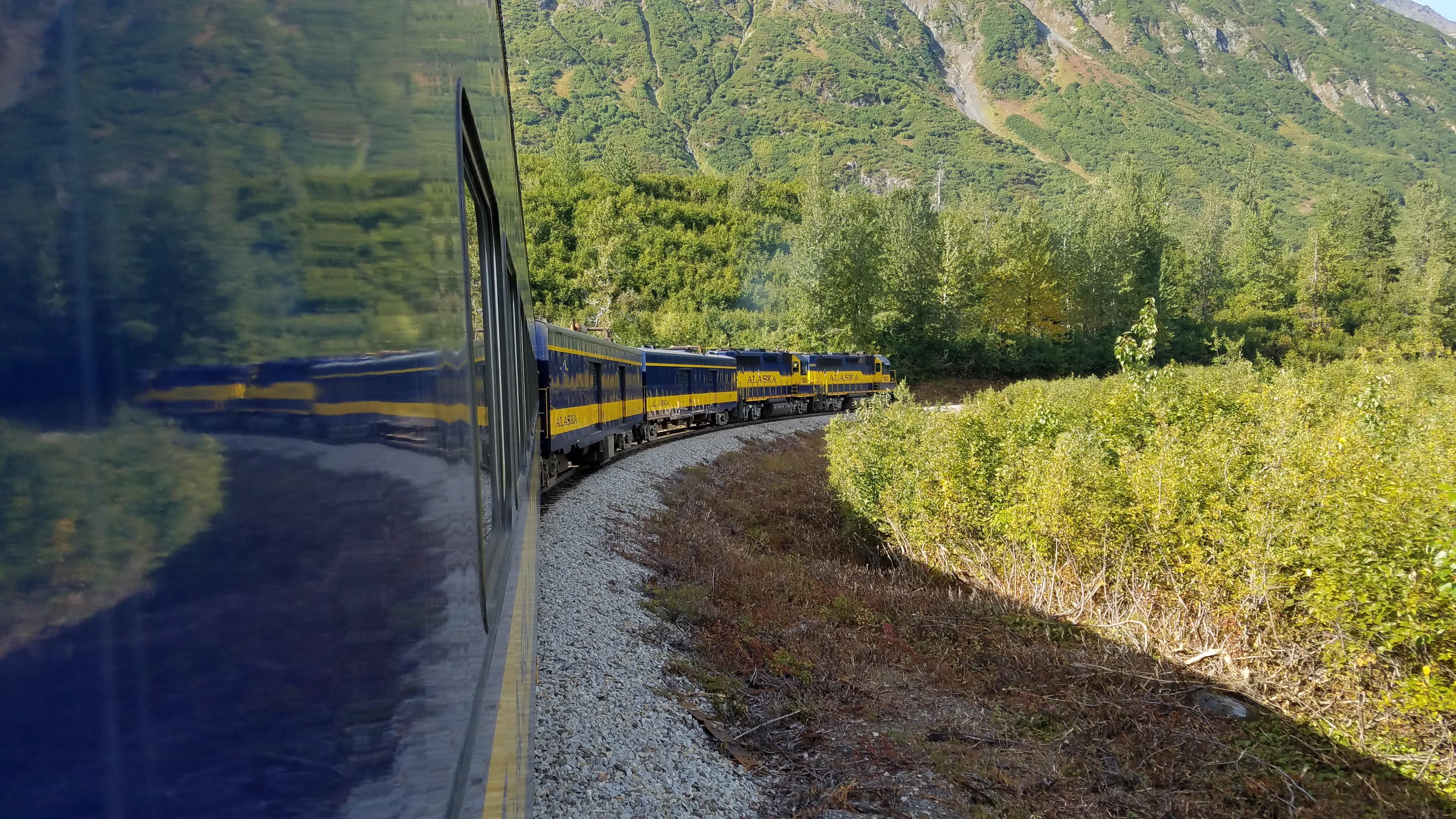 Alaska Railroad Glacier Discovery Train in the Chugach National Forest.