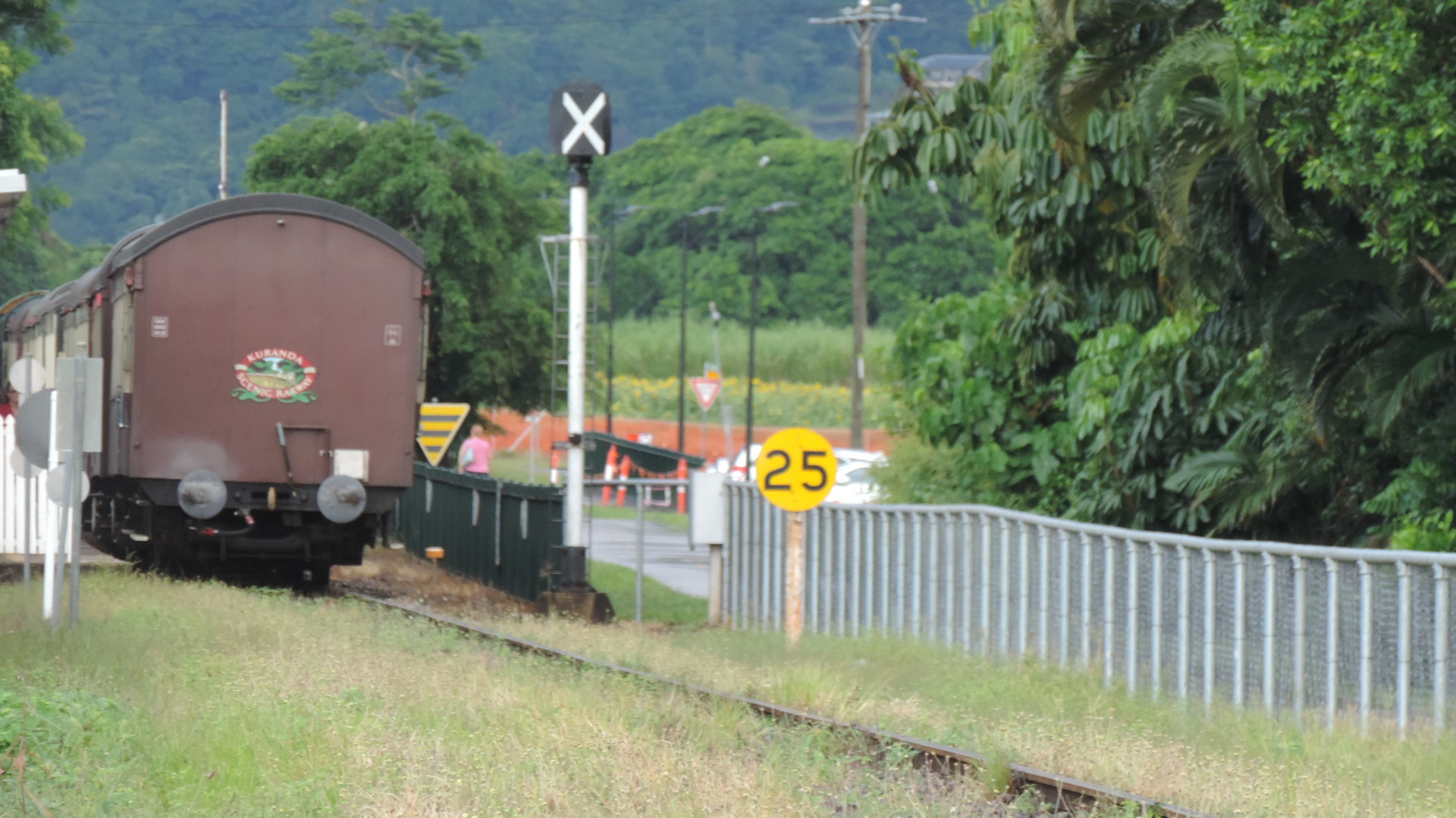 Kuranda Scenic Railway train at Freshwater station near Cairns, Queensland.