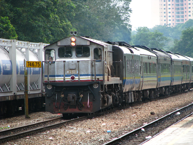 A KTM Intercity train bound for Gua Musang, part of Malaysia’s Jungle Railway service corridor.