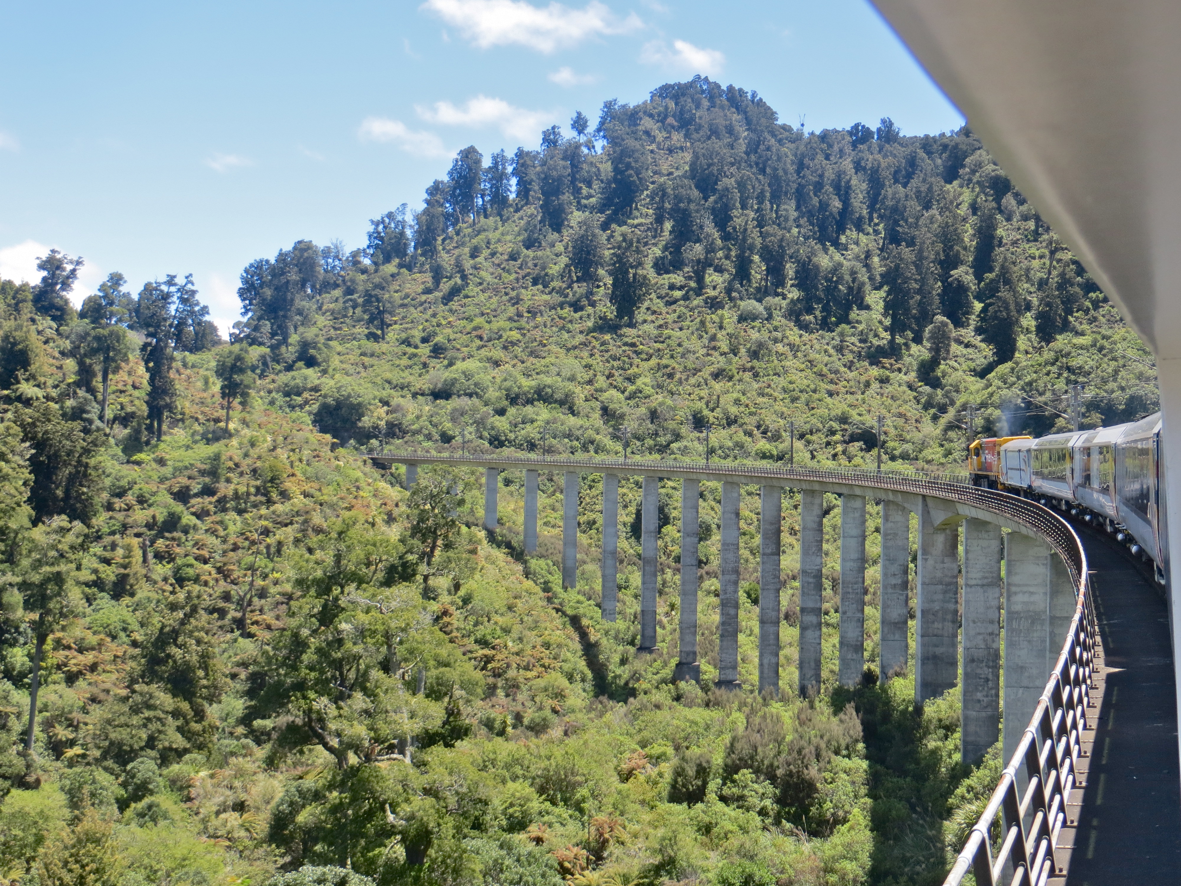 The Northern Explorer crossing Hapuawhenua Viaduct on New Zealand’s North Island Main Trunk.