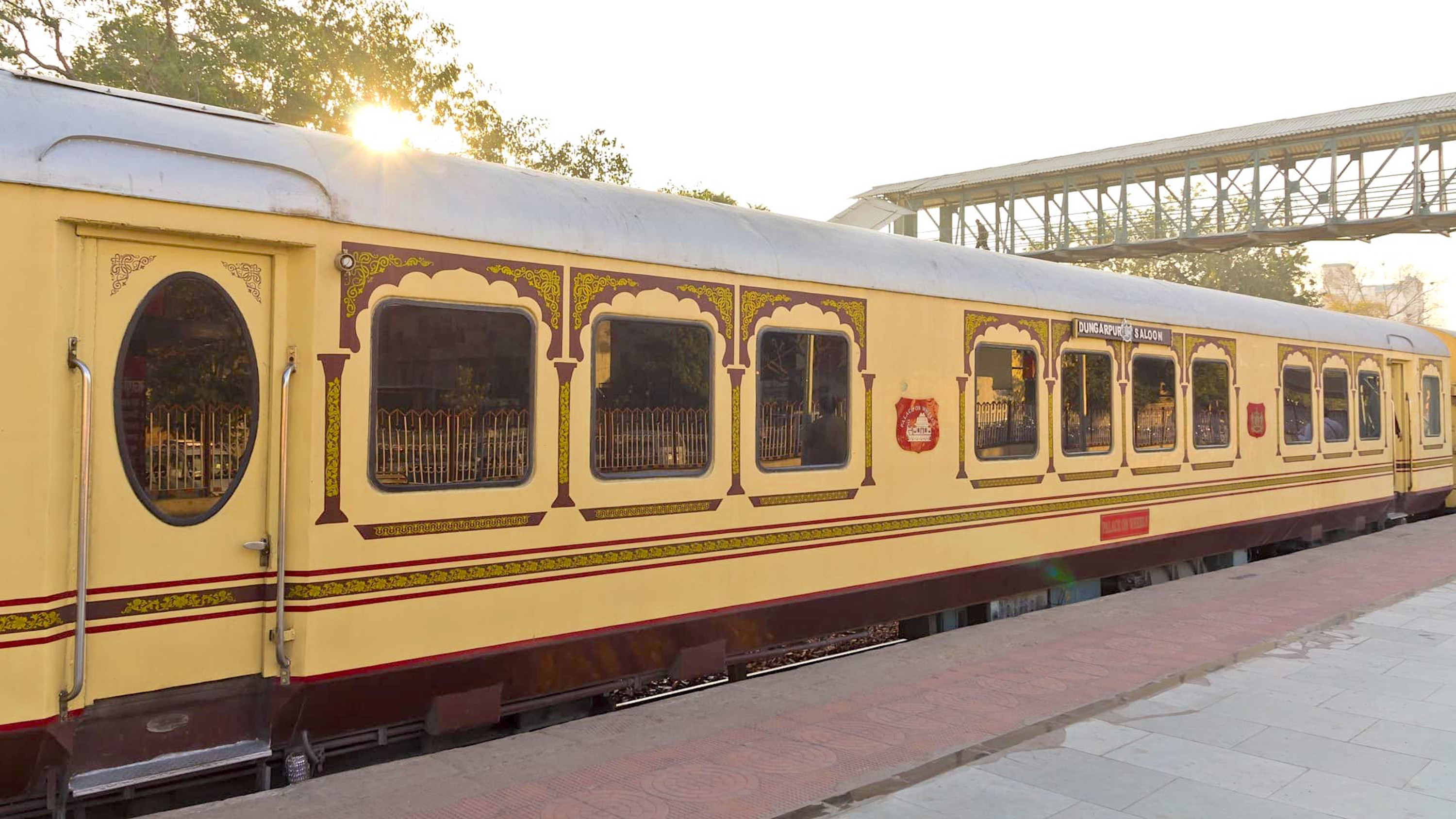Palace on Wheels luxury train at Jaipur in Rajasthan, India.