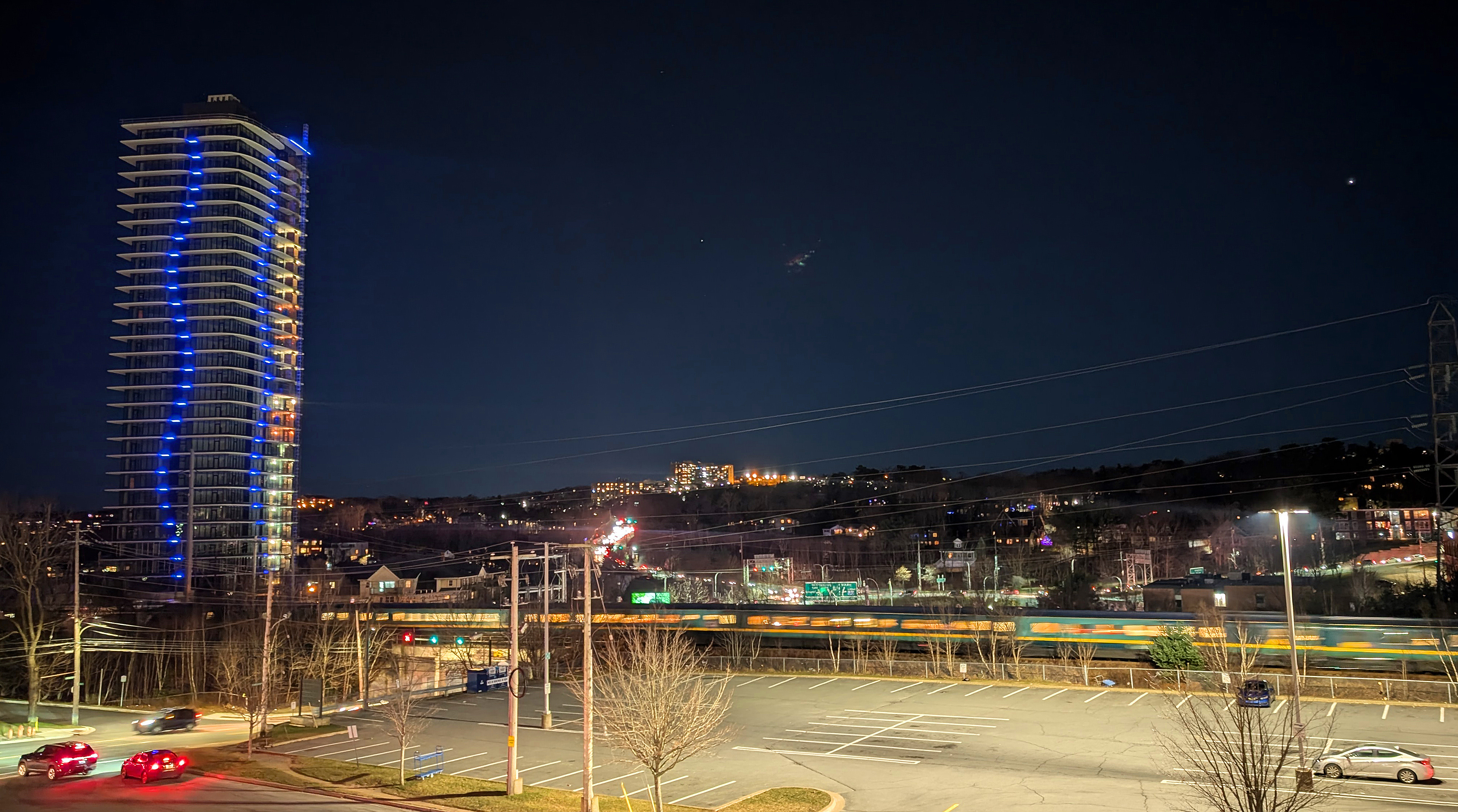 VIA Rail The Ocean approaching Halifax, Nova Scotia, in December 2024.