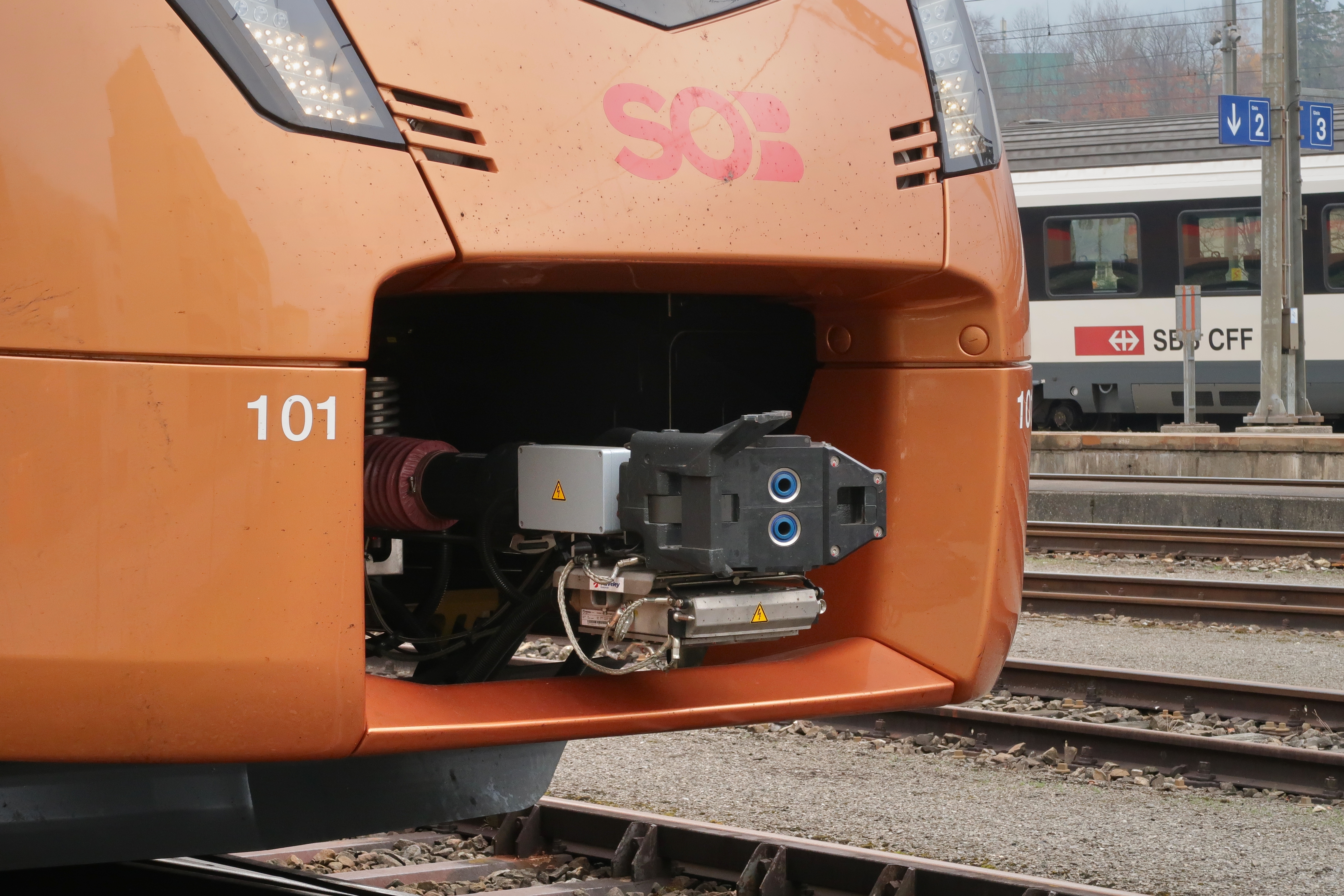 A Südostbahn Traverso train of the type used on the Voralpen-Express in Switzerland.