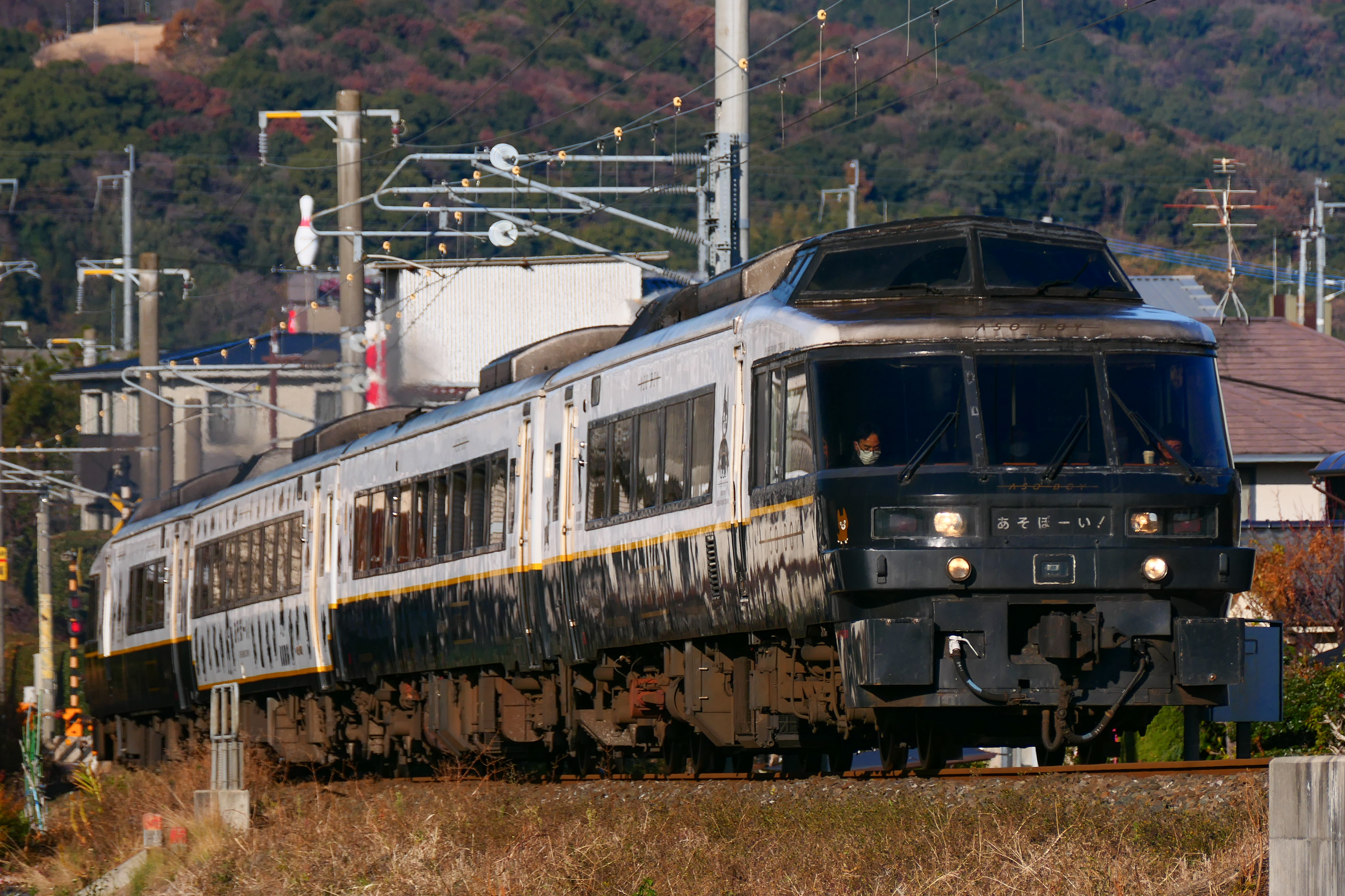 JR Kyushu’s Aso Boy! sightseeing train.