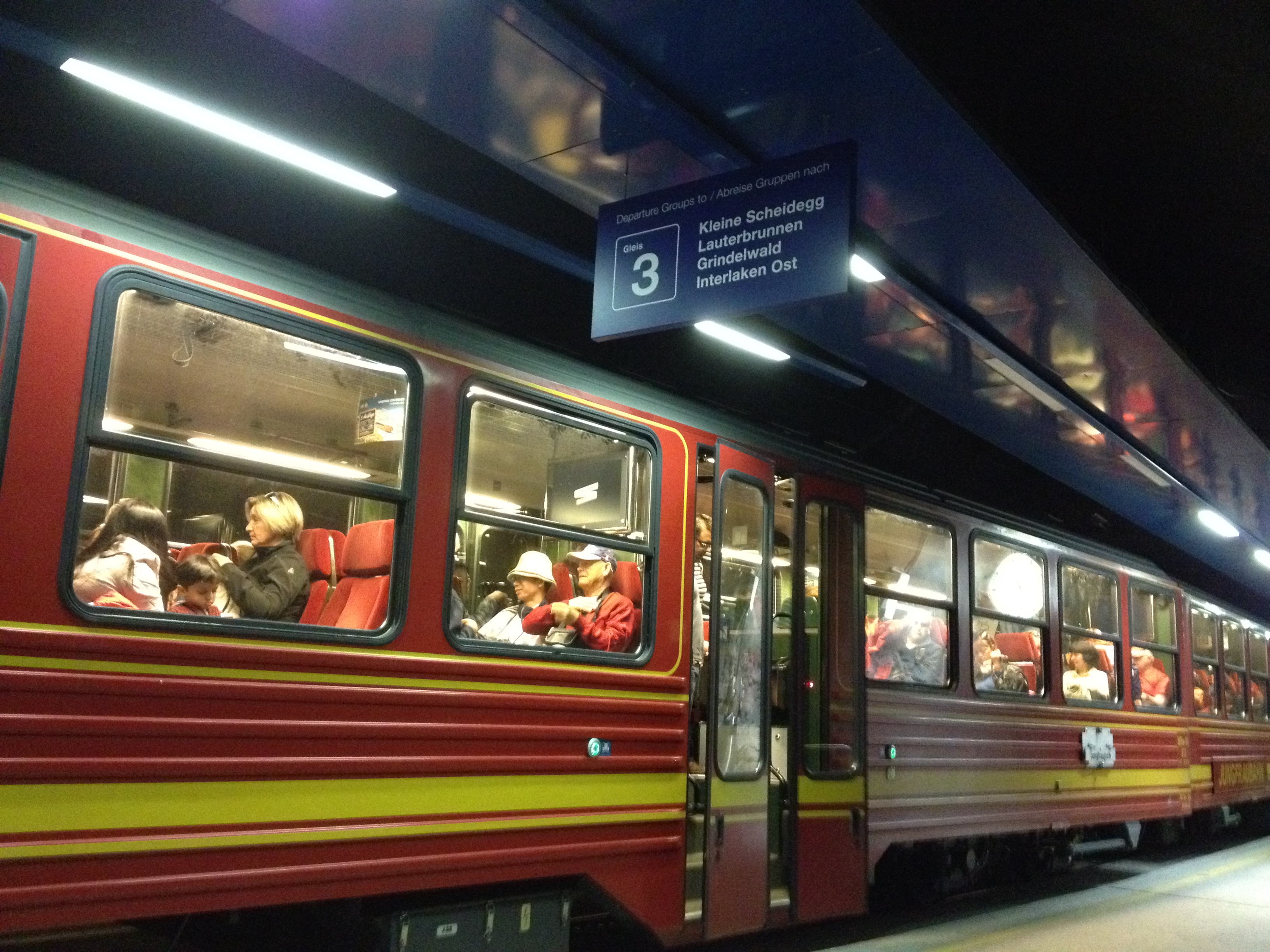 A Jungfrau Railway train at Jungfraujoch station.