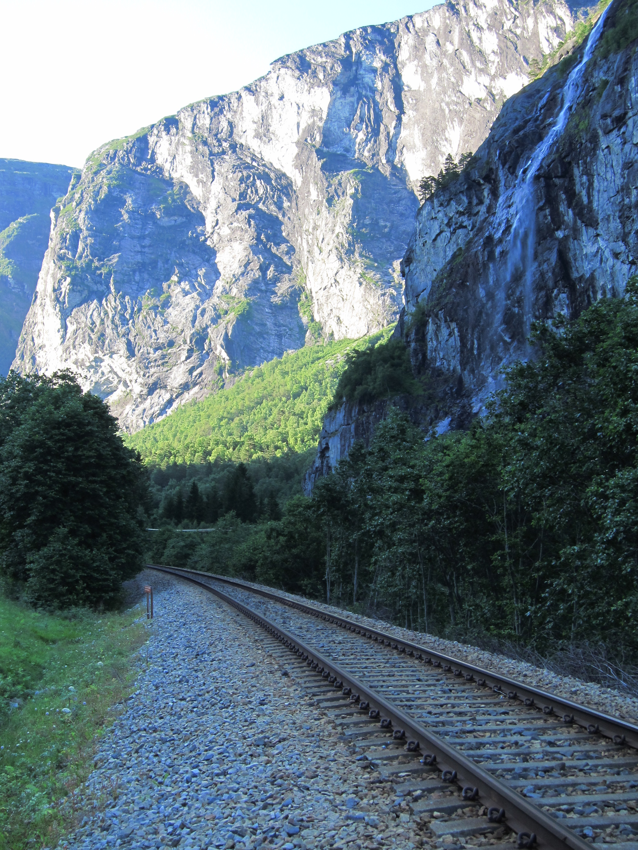 The Rauma Line running through the valley at Flatmark.