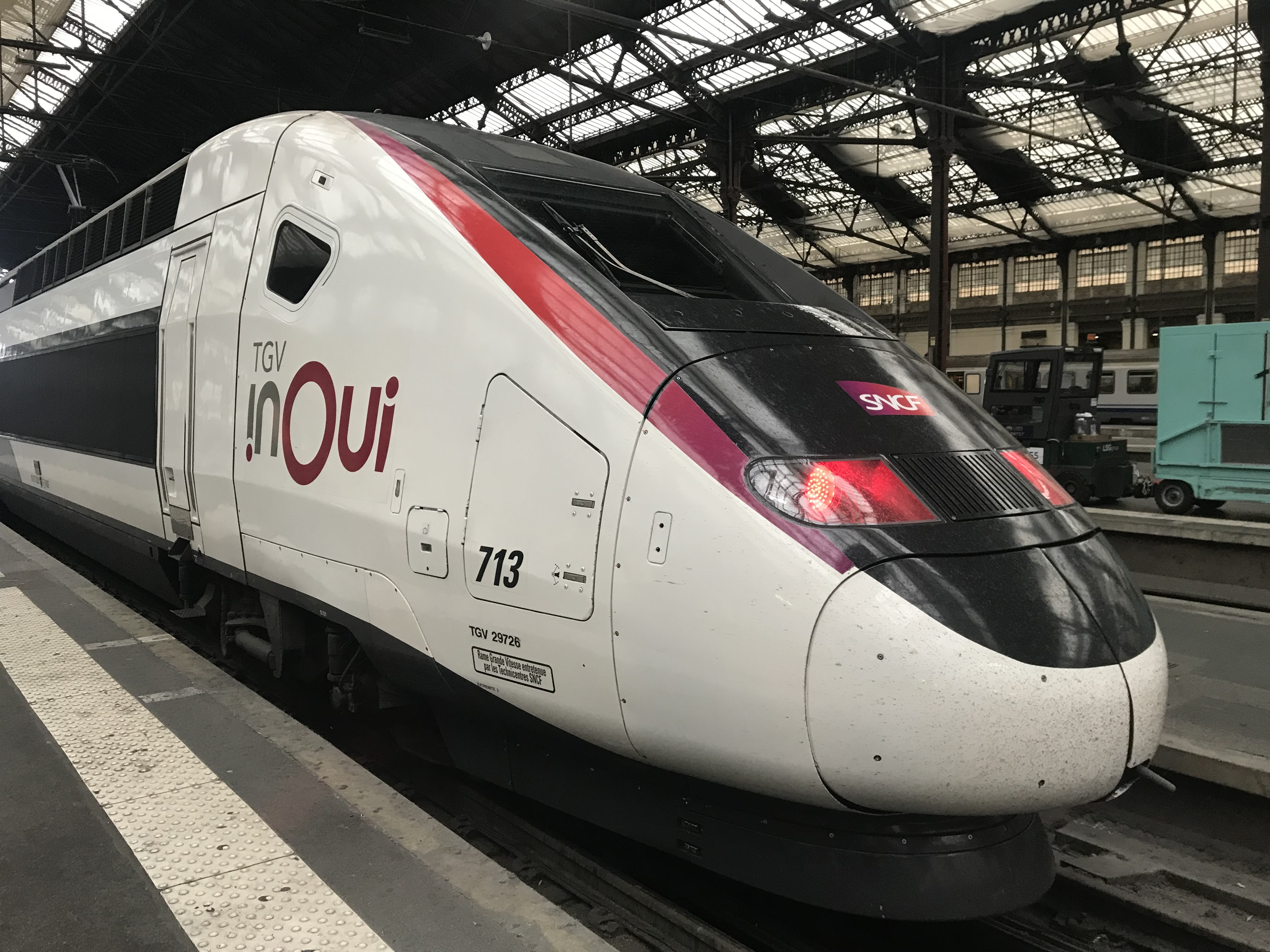 A TGV INOUI train at Paris Gare de Lyon.