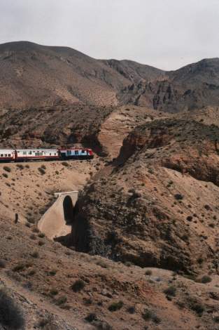 Tren a las Nubes crossing a high viaduct in northwest Argentina.