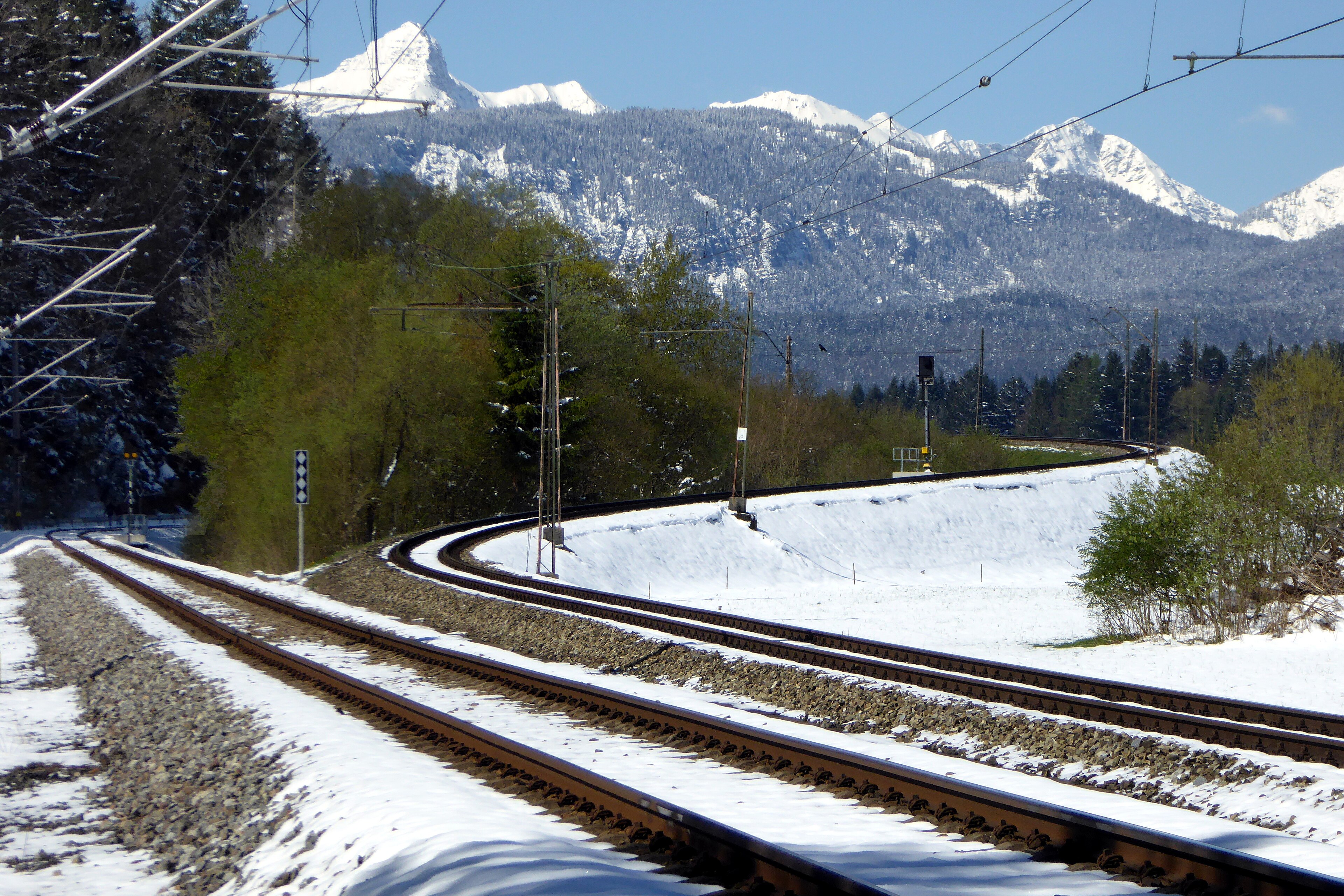 Bavarian Zugspitze Railway: Garmisch Partenkirchen, Abzweigung Zugspitzbahntrasse, 1