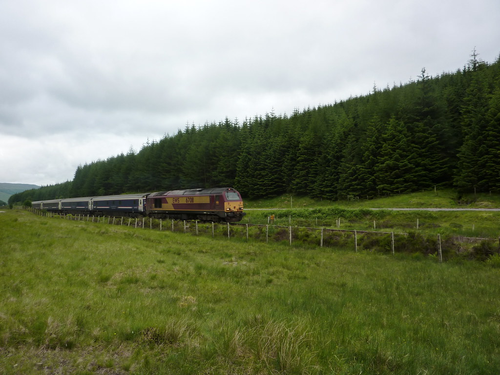 The Caledonian Sleeper heading toward Fort William in Scotland.
