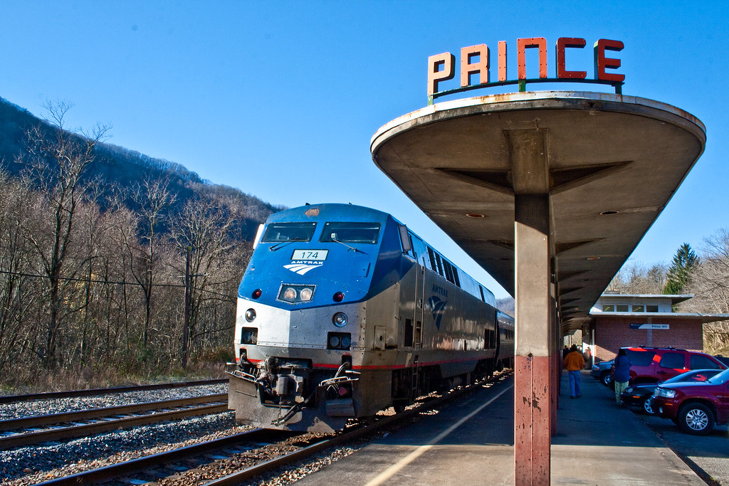 Amtrak’s Cardinal at Prince station in West Virginia.