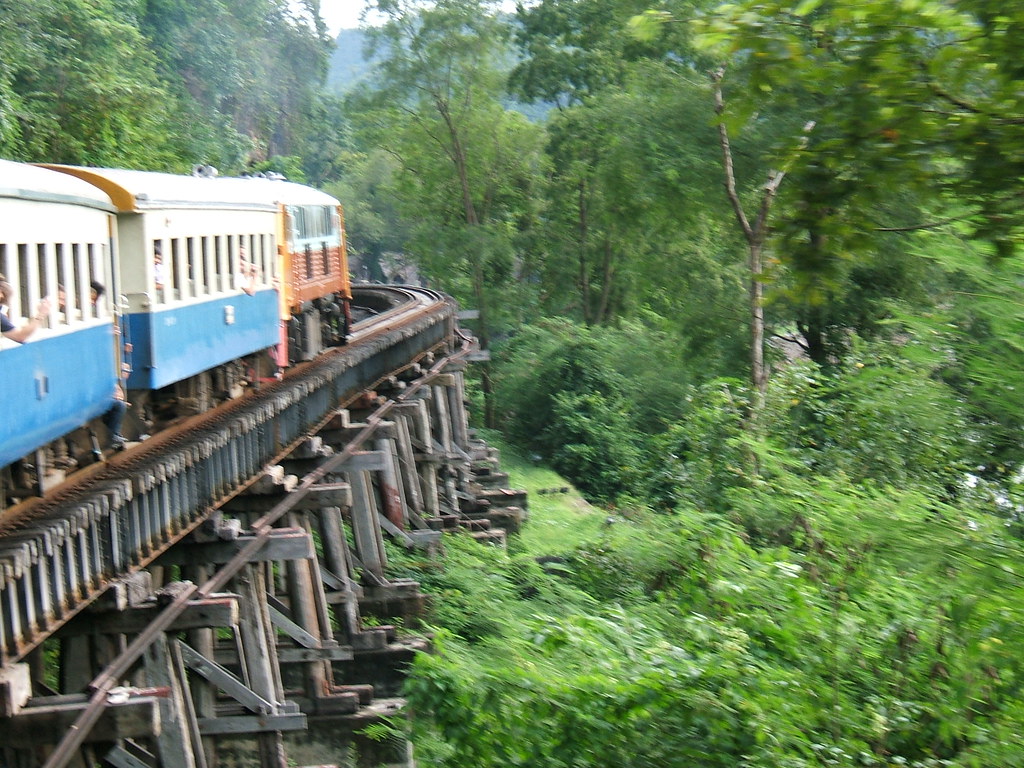A timber trestle on Thailand’s Death Railway near Nam Tok.
