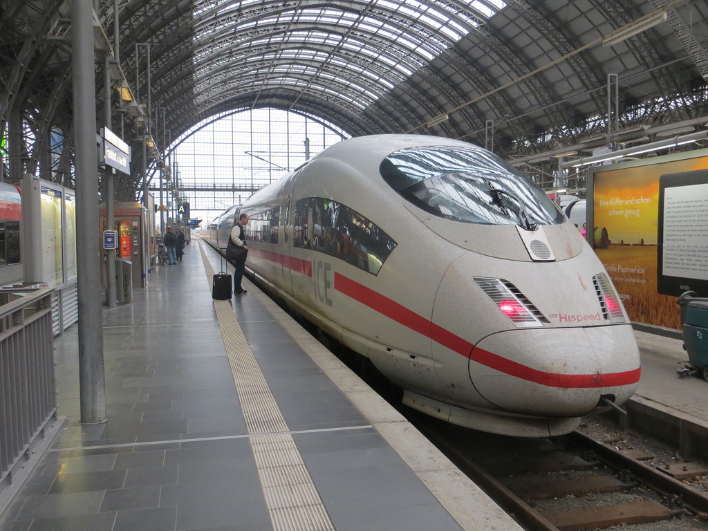 An ICE 3 high-speed train in international service.