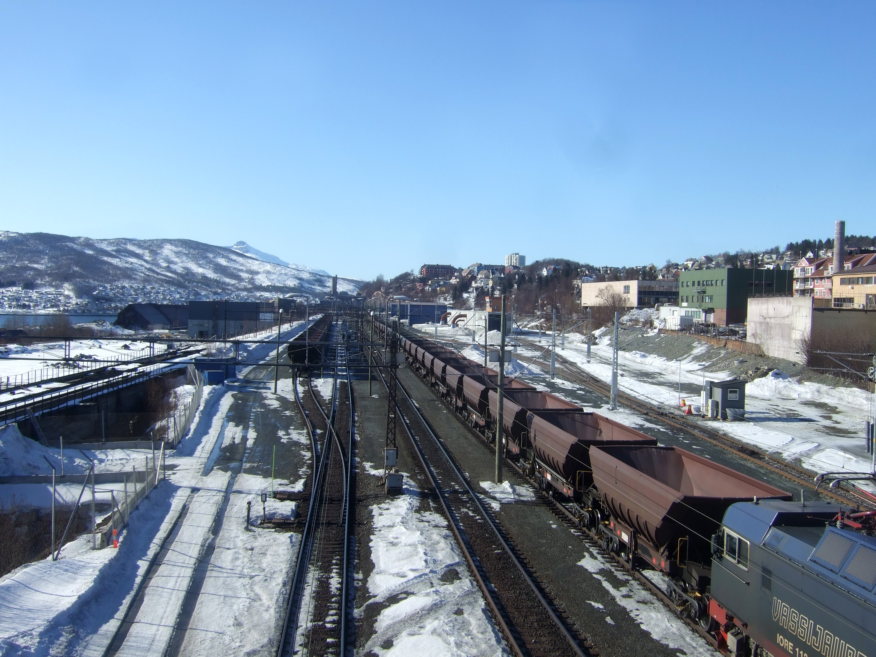 Ofoten Line: Narvik to Kiruna: Iron ore Train at Narvik.