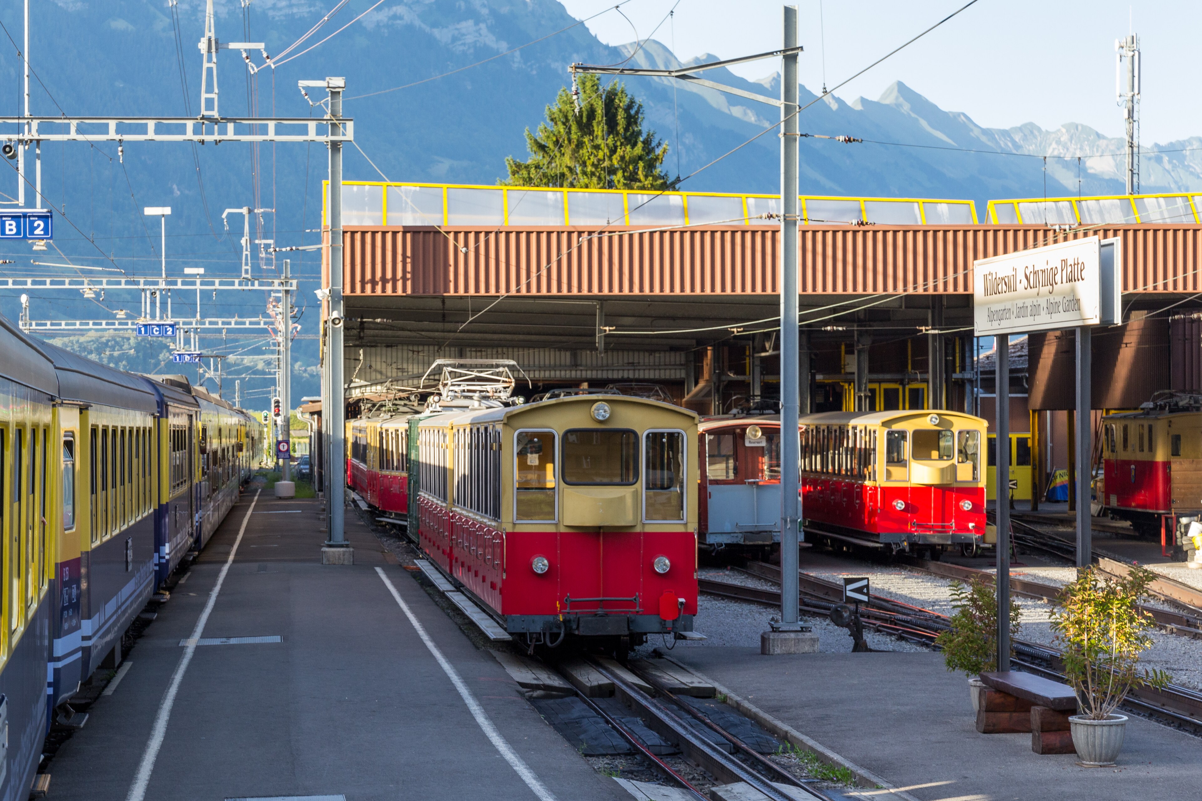 Schynige Platte Railway: Schynige Platte Bahn und BOB Zug in Wilderswil