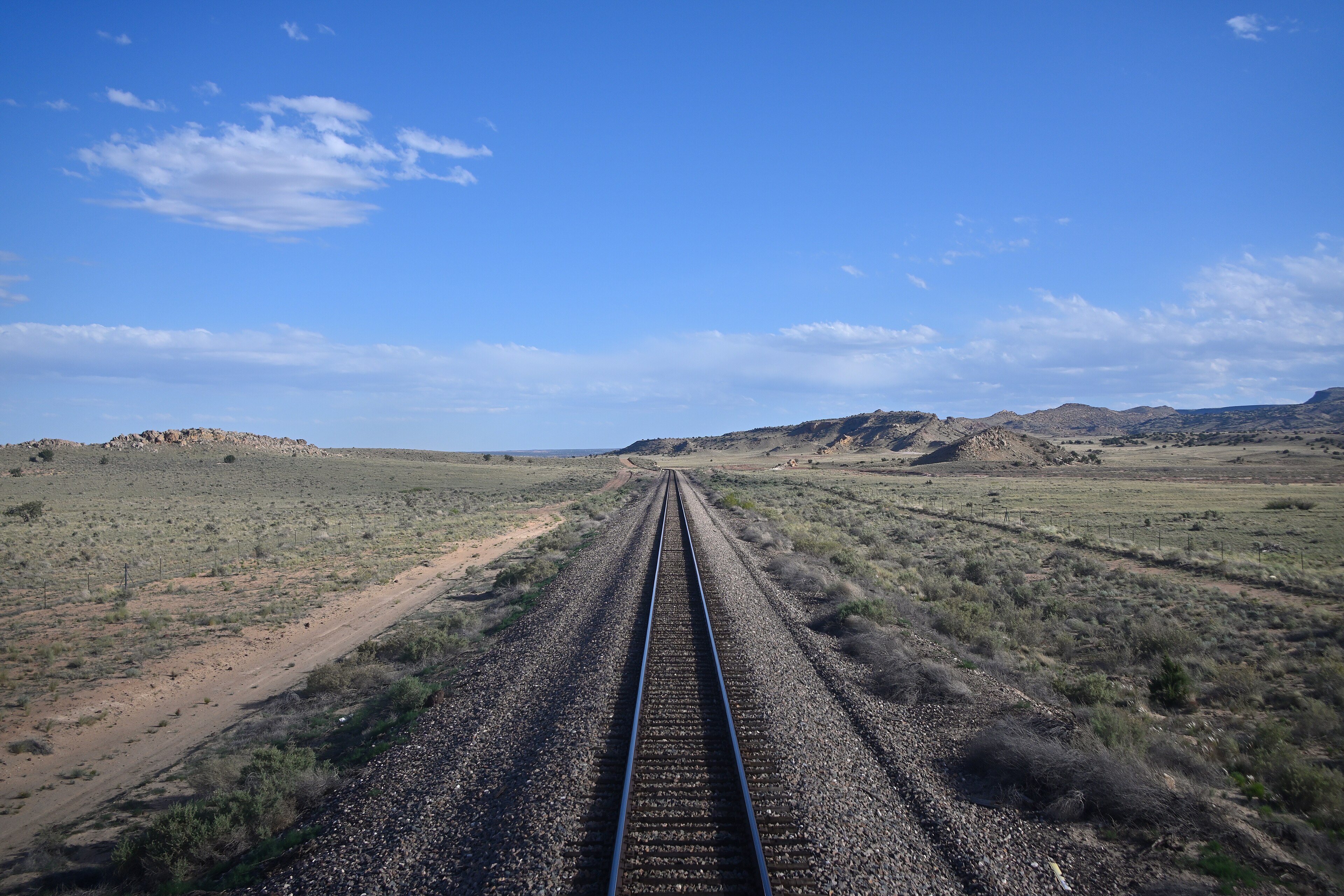 Southwest Chief: Somewhere in New Mexico from rear window of Amtrak Southwest Chief