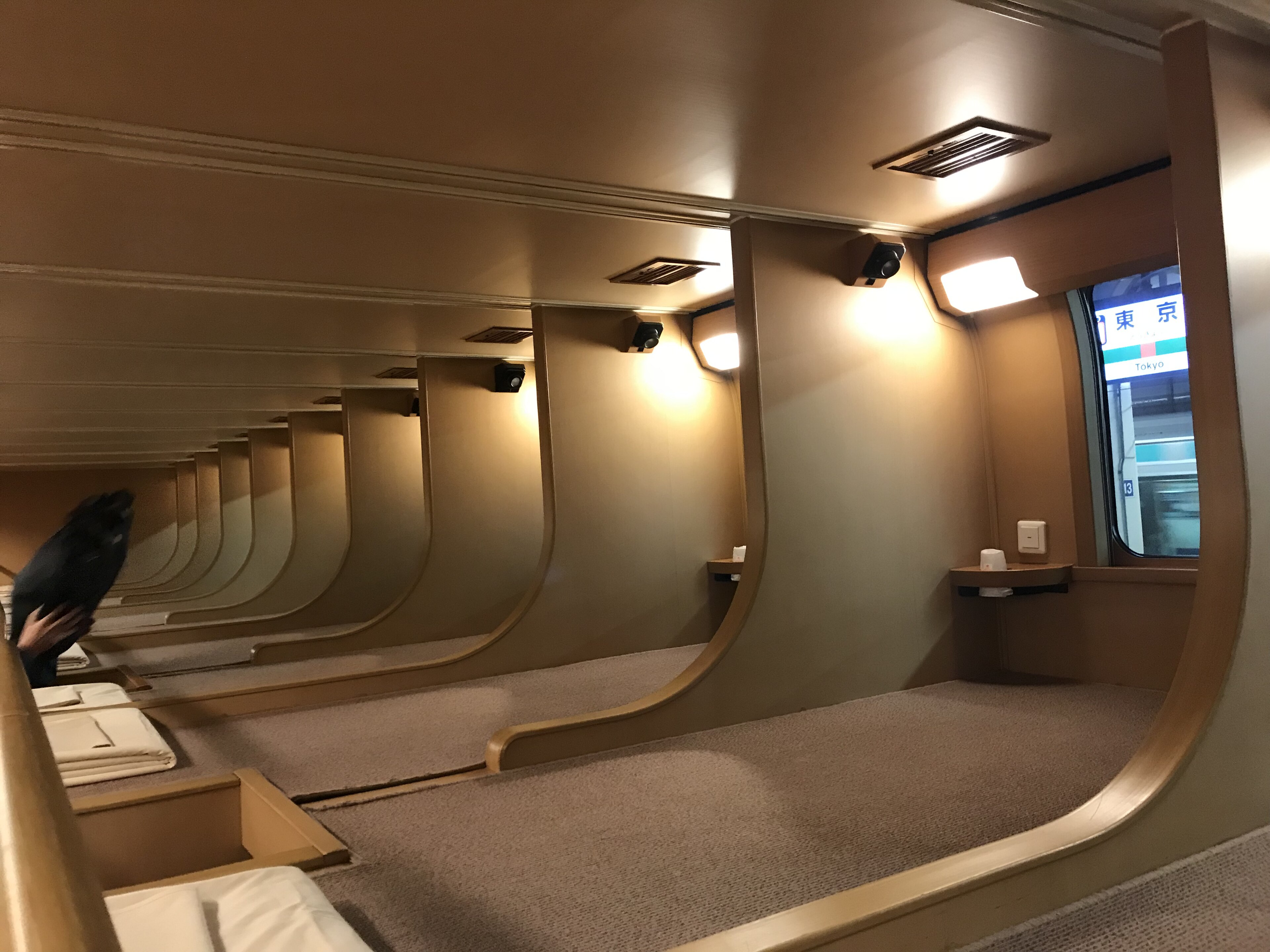 Sunrise Izumo: Tokyo to Izumoshi: 201801 Interior of Sunrise Izumo Nobinobi Class upper deck