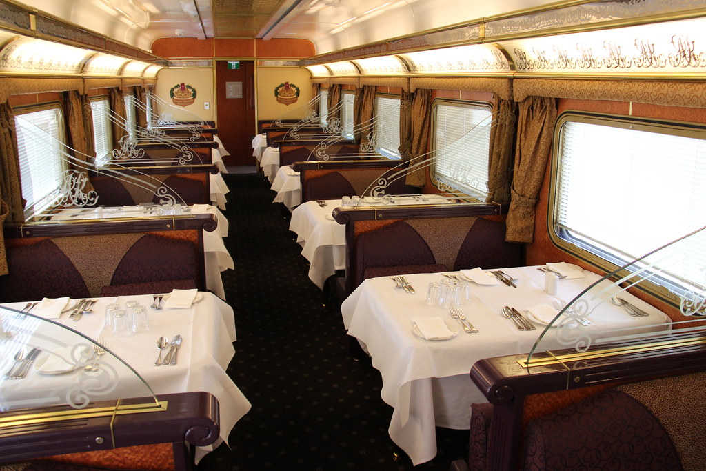 The Queen Adelaide dining car aboard The Ghan.