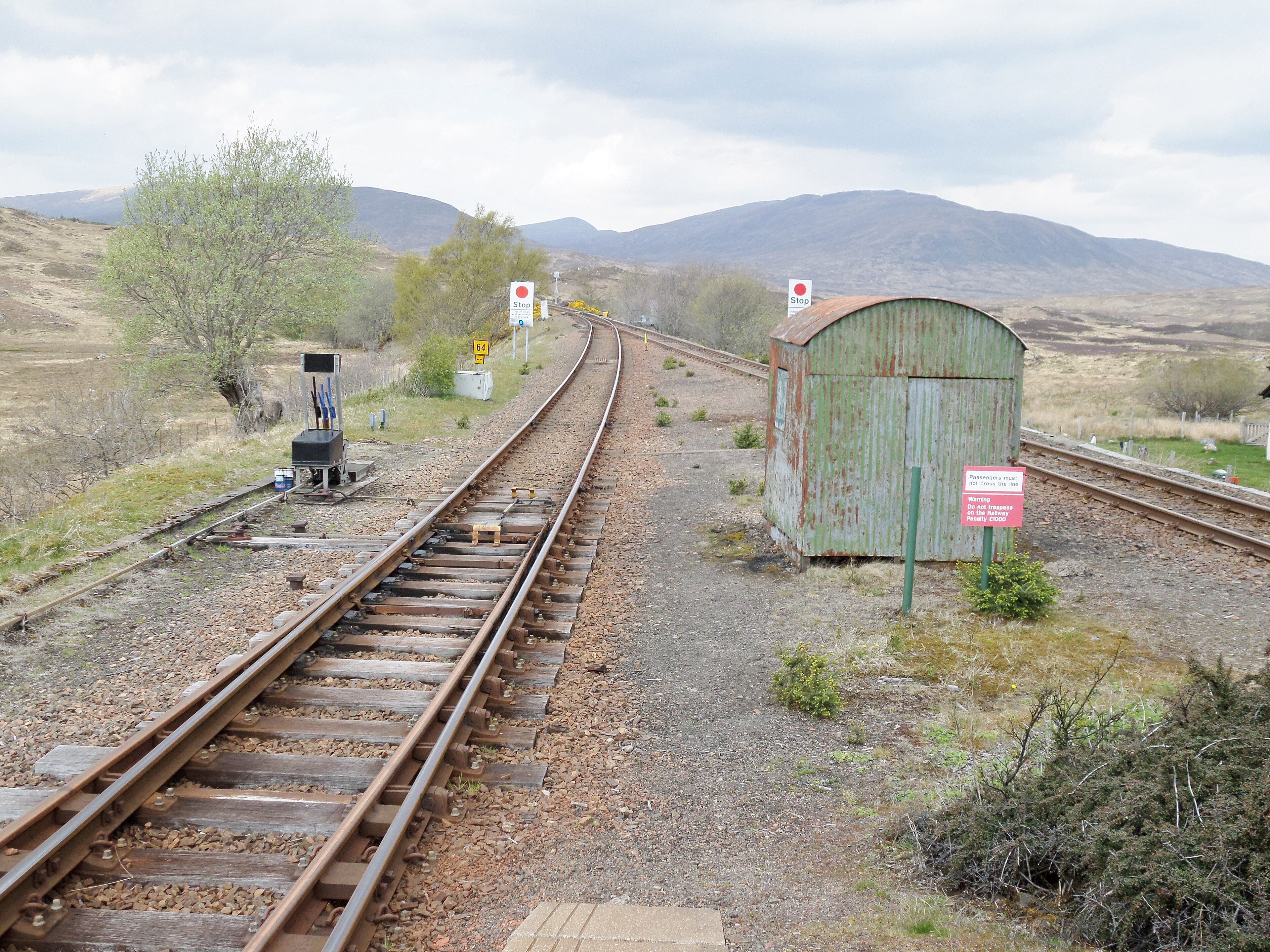West Highland Line: Rannoch railway station, view north, West Highland Line, Scotland