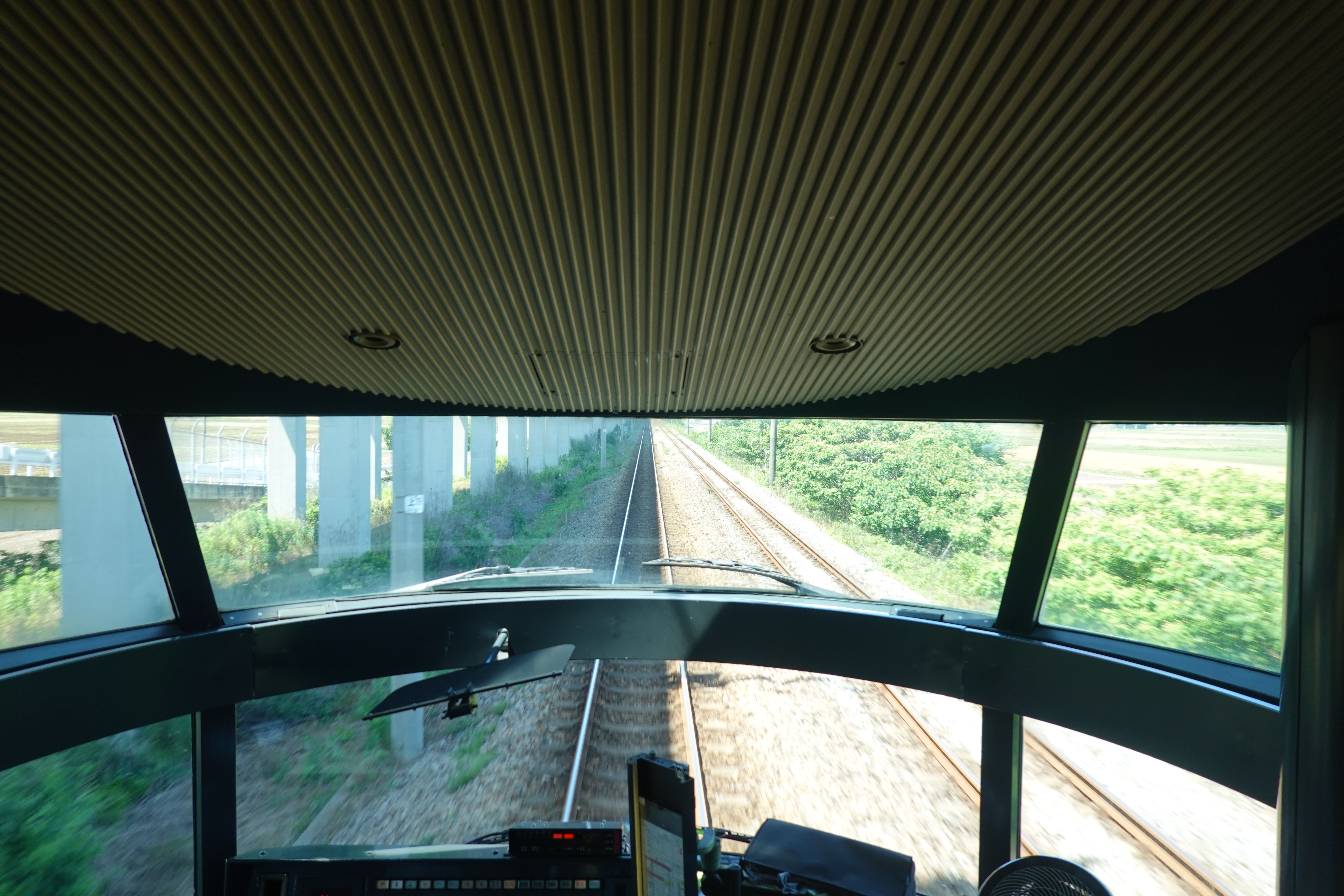 The passenger interior of JR Kyushu’s Yufuin no Mori train.