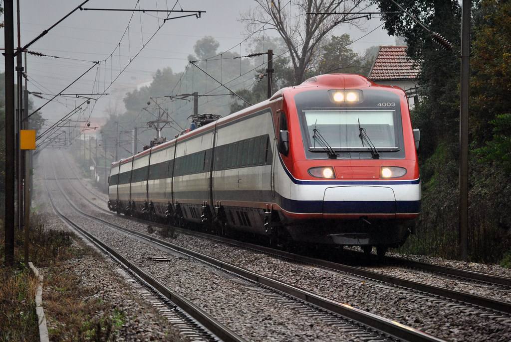 A CP Alfa Pendular tilting train in Portugal.