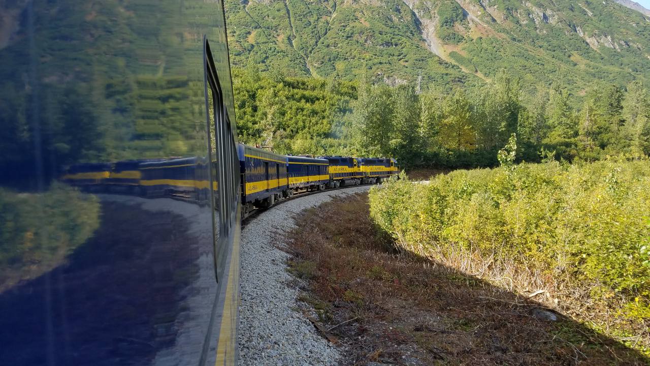 Alaska Railroad Glacier Discovery Train in the Chugach National Forest.