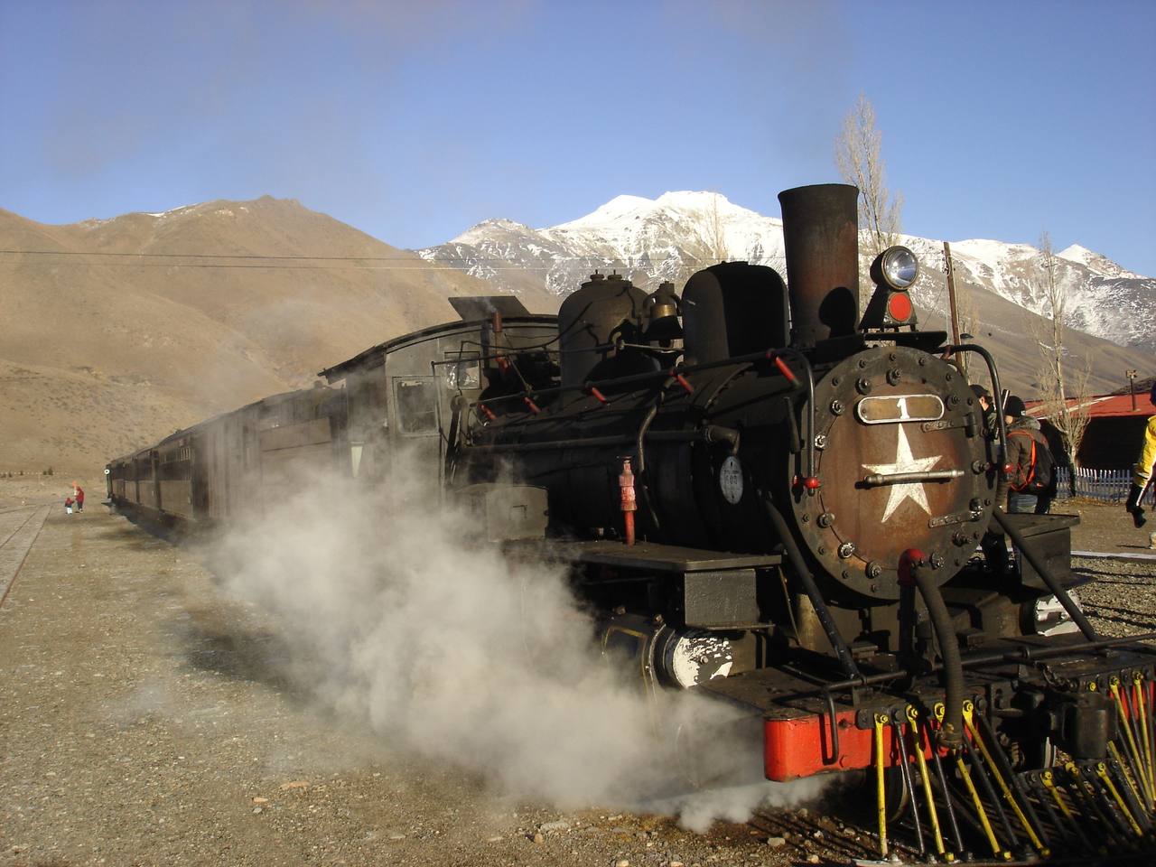 La Trochita narrow-gauge steam train in Patagonia, Argentina.