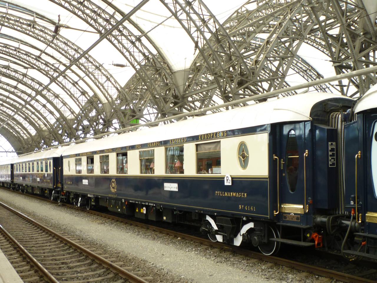 Venice Simplon-Orient-Express photographed at Dresden Hauptbahnhof.
